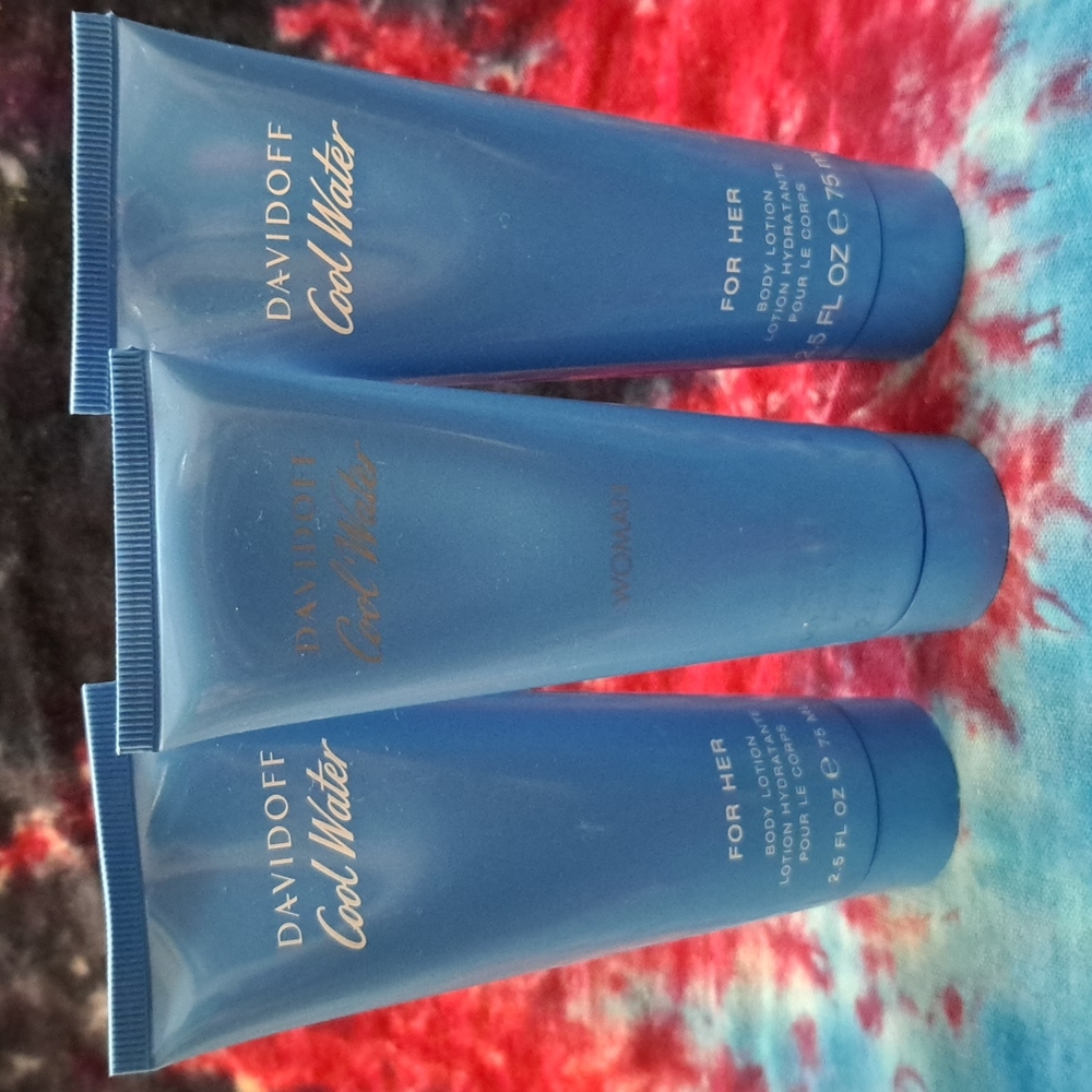 Cool Water (Davidoff) Bundle of 3 Body Lotion Tubes